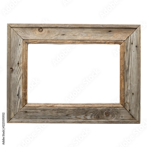 Rustic Wooden Picture Frame Isolated Trasnparent Background, Png Isolated, Trasnparent Background