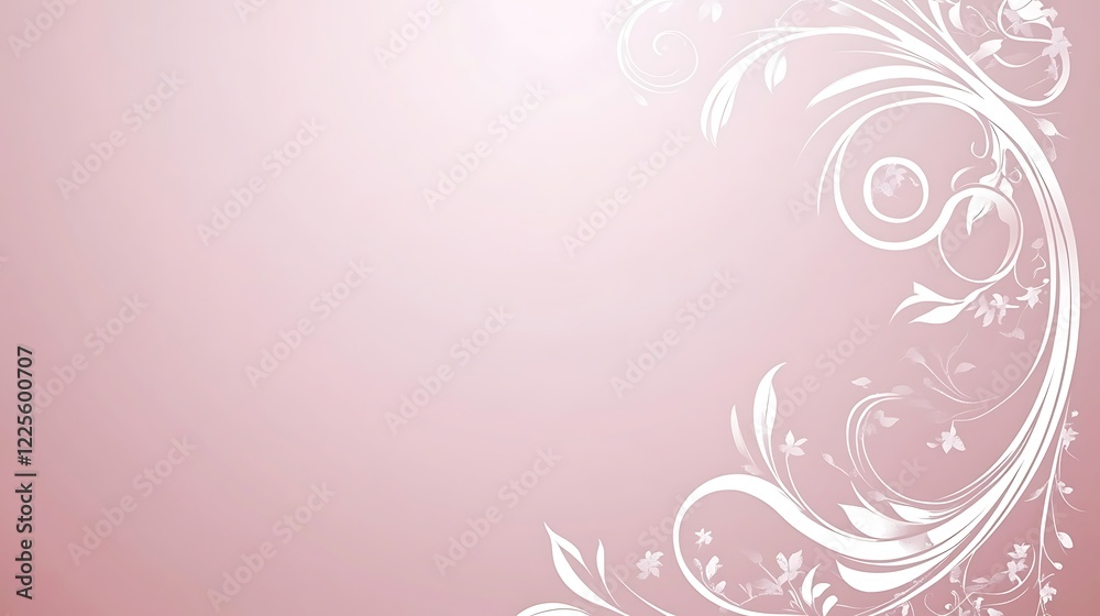Elegant Pink Background with White Floral Design Elegant Pink Background with White Floral Design