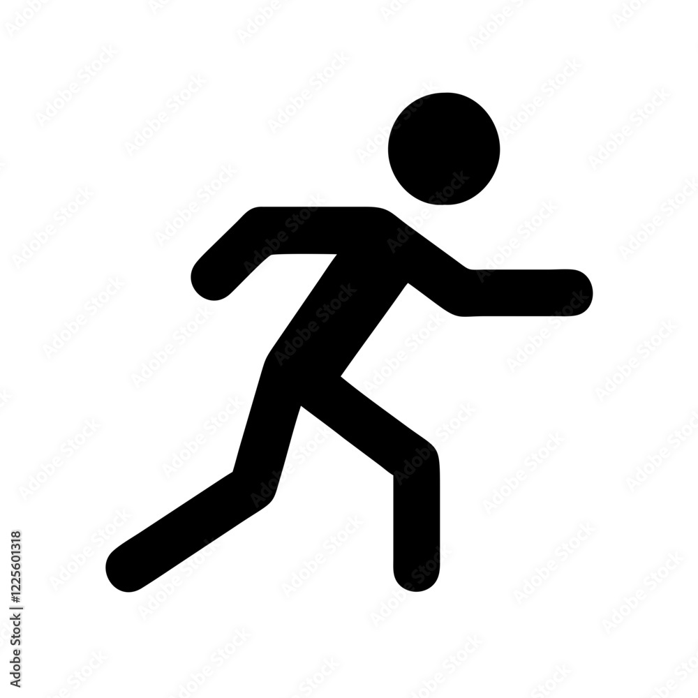 Running figure icon representing fitness and active lifestyle in a minimalistic design Running figure icon representing fitness and active lifestyle in a minimalistic design