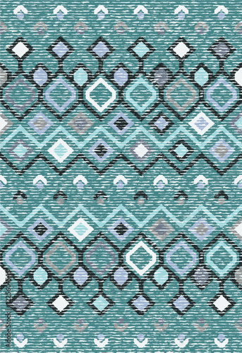 Kilim and Navajo Vector Carpet modern Pattern with trending colors in high resolution
