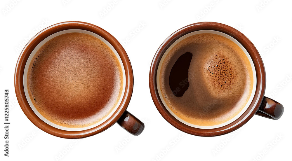 two cups of coffee viewed from above