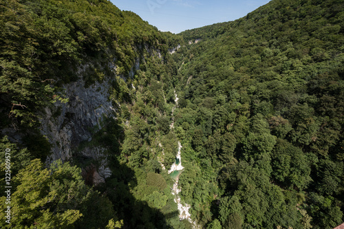 Okatse canyon in Imereti region, Georgia photo