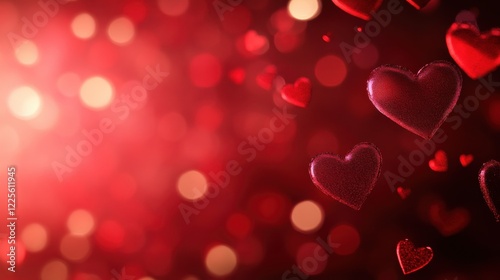 Wallpaper Mural Romantic Red Hearts Background Valentine's Day Image Torontodigital.ca