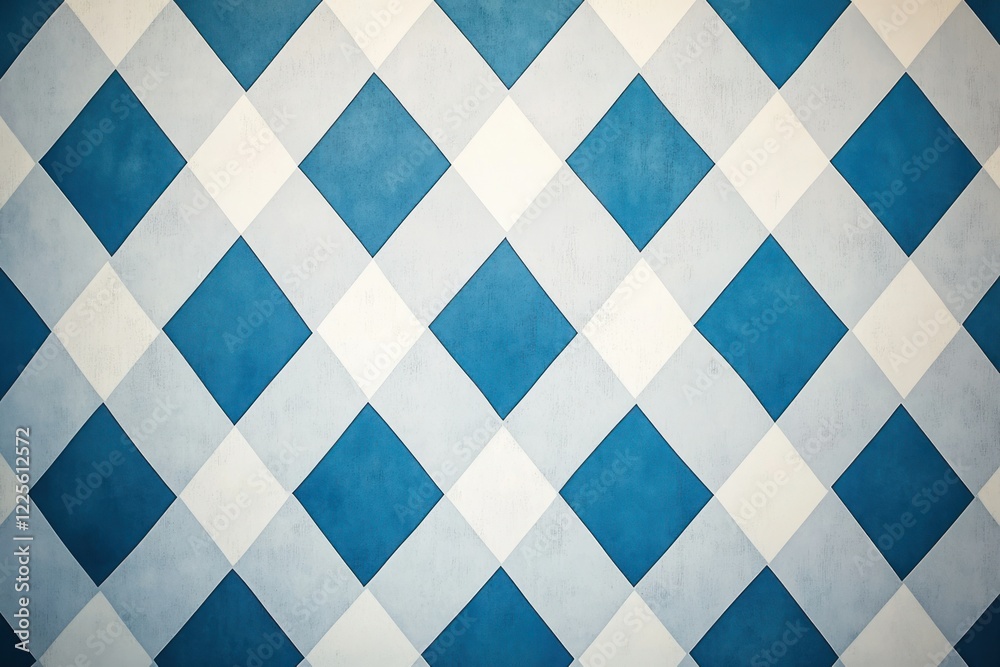 Fototapeta premium Blue and White Diamond Pattern Background
