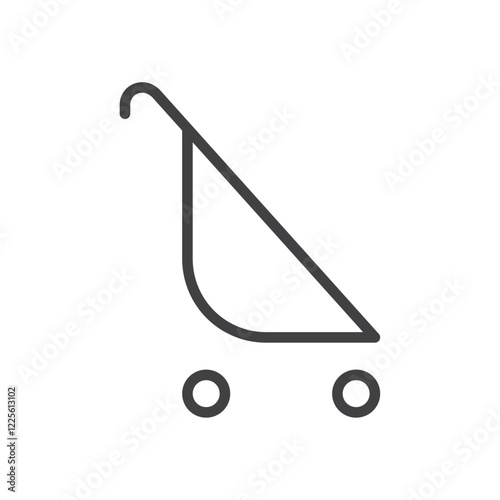 Baby pushchair icon Vector logo set flat