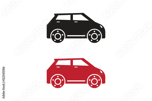 Car art silhouettes with white background vector illustration with color version logo icon 