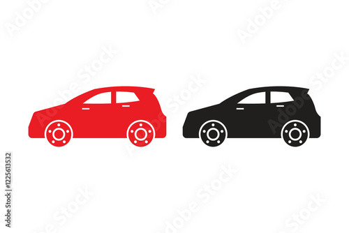 Car art silhouettes with white background vector illustration with color version logo icon 