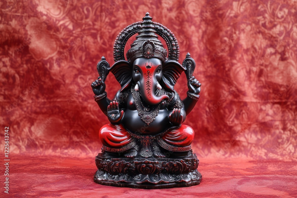 Shimmering Ganesh Idol on Elegant Background Shimmering Ganesh Idol on Elegant Background