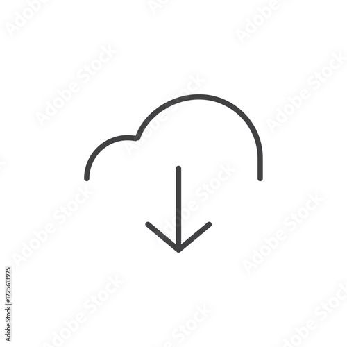 Cloud download icon Vector logo set flat