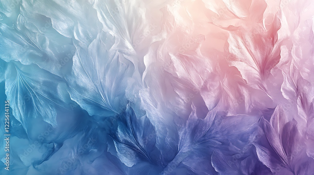 Translucent Overlapping Leaves in Blue and Green Background Translucent Overlapping Leaves in Blue and Green Background
