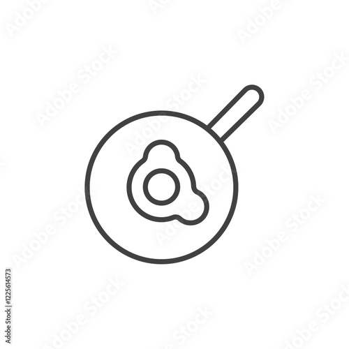 Egg fried icon Vector logo set flat