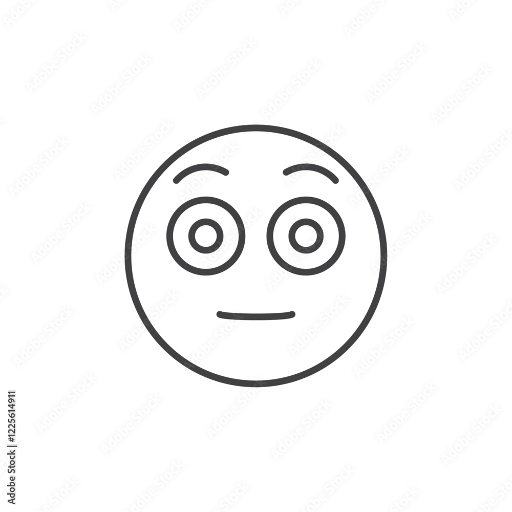 Fototapeta premium Flushed face icon Vector logo set flat