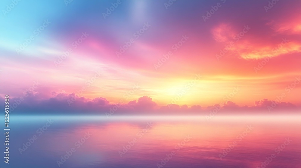 Fototapeta premium Serene sunset reflections on water. Generative AI