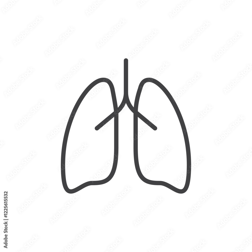 Lungs icon Vector logo set flat Lungs icon Vector logo set flat