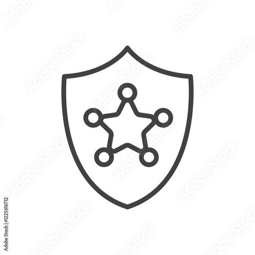 Rosette police icon Vector logo set flat