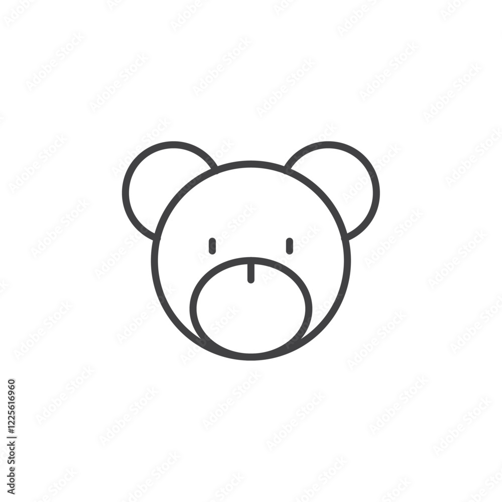 Teddy bear face icon Vector logo set flat Teddy bear face icon Vector logo set flat