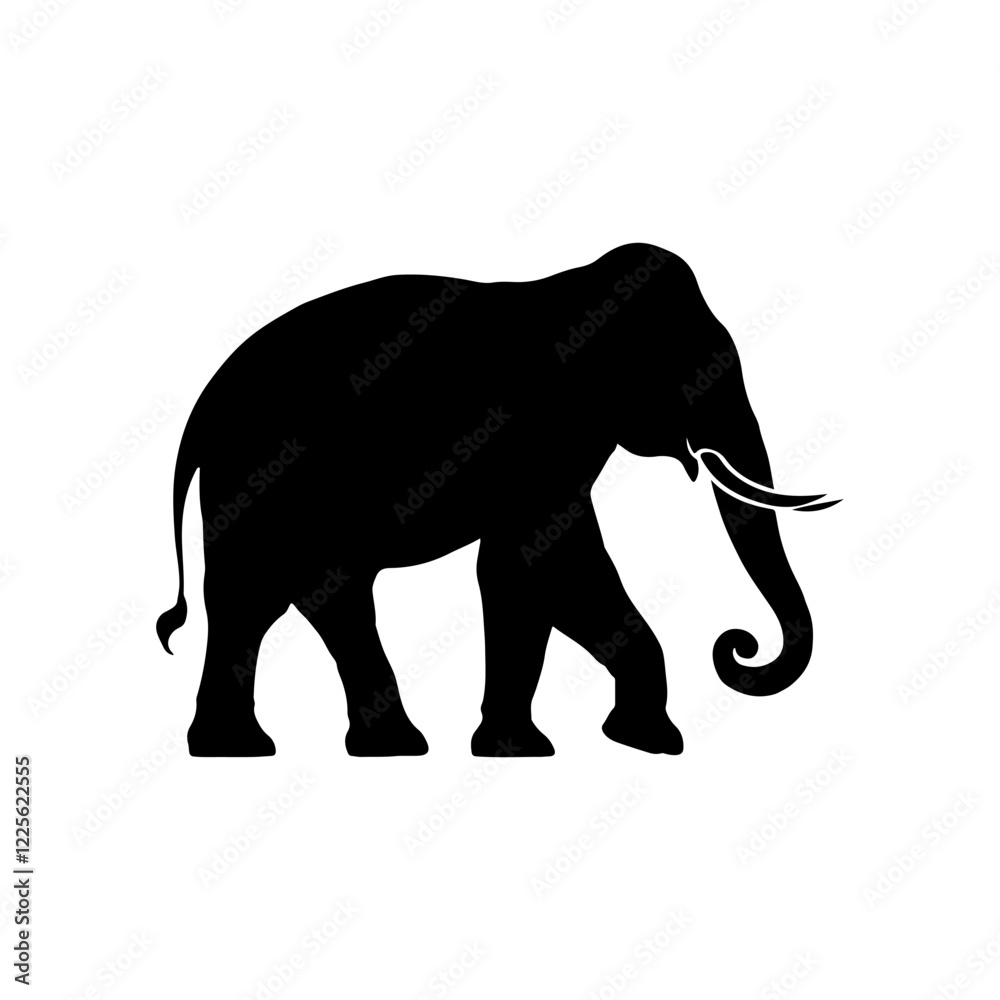 Obraz premium Cute indian elephant silhouette icon vector illustration design.