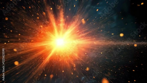 Wallpaper Mural Dynamic explosion with bright light and sparks, creating an intense atmosphere and vibrant visual impact Torontodigital.ca