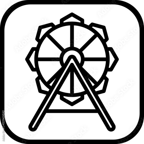 Ferris wheel vector icon style