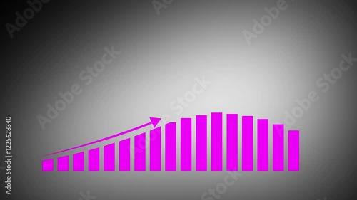 Arrow On Graph With Sale Symbols Business growth and business success graph presentation ,Financial data and diagrams showing a steady increase in profits, growing charts. Business digital concept