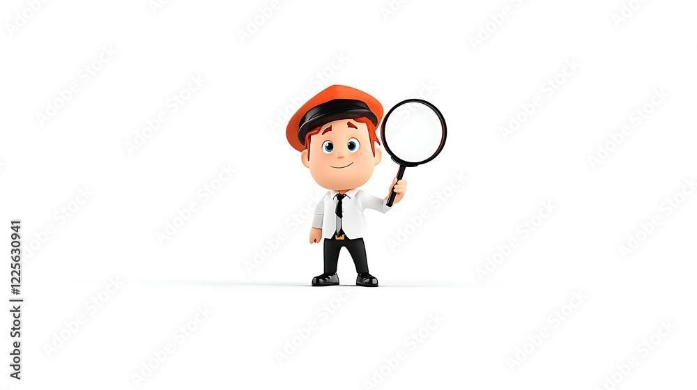 cartoon detective holding magnifying glass cartoon detective holding magnifying glass