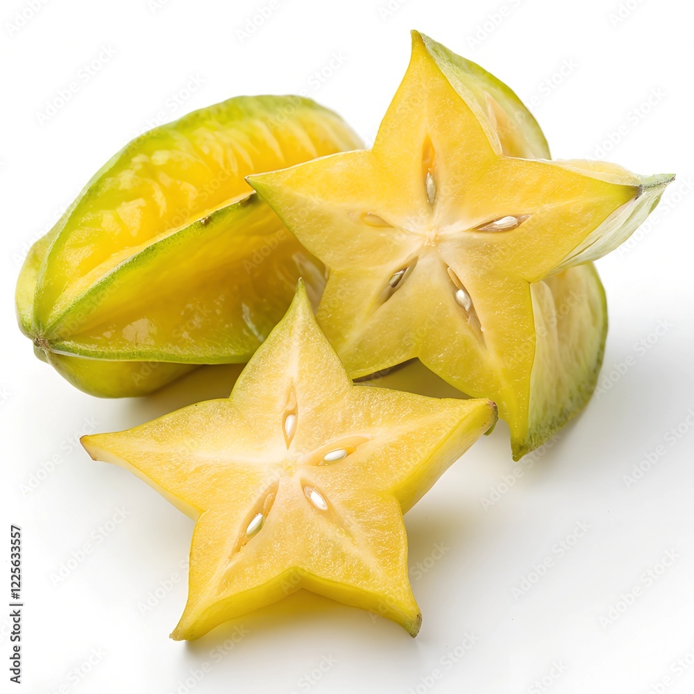 Starfruit with yellow slices Starfruit with yellow slices