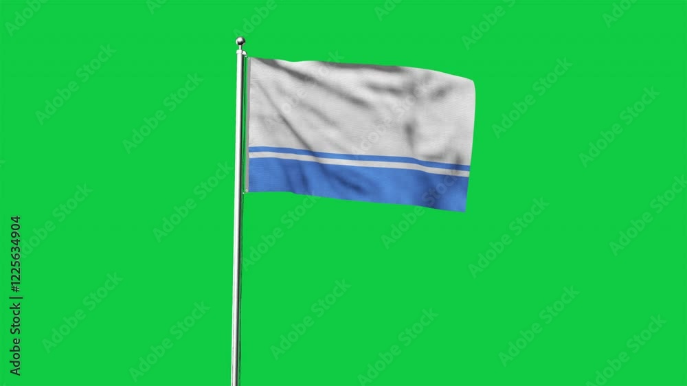 High detailed flag of Altai Republic. National Altai Republic flag. 3D Render.