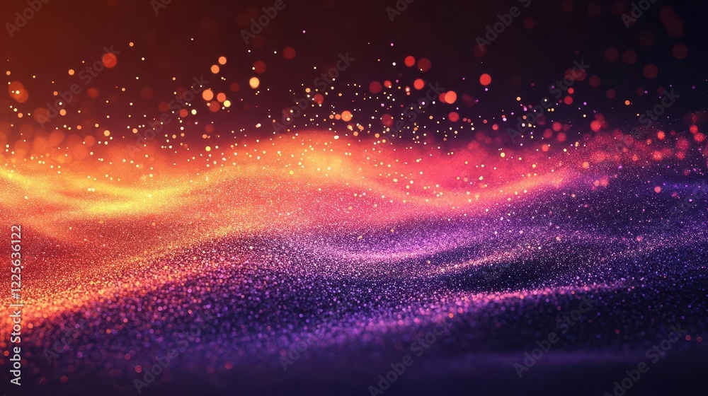 Fototapeta premium abstract gradient background with ethereal red-orange and violet glow, granular texture, dark mysterious atmosphere