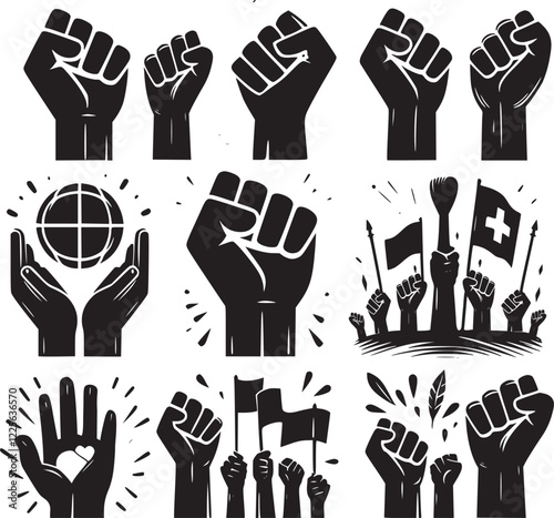 set of hand gestures