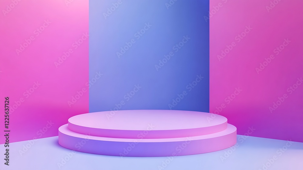 Pastel Pink and Purple Platform Display Scene Pastel Pink and Purple Platform Display Scene