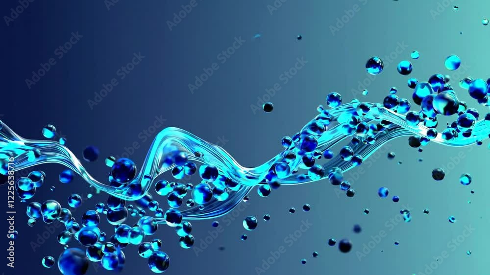A mesmerizing 4K looping animation featuring shimmering particles that resemble the glistening surface of a blue sea.