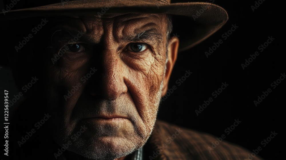 cinematic portrait of a distinguished gentleman in dramatic chiaroscuro lighting, weathered features, contemplative expression cinematic portrait of a distinguished gentleman in dramatic chiaroscuro lighting, weathered features, contemplative expression