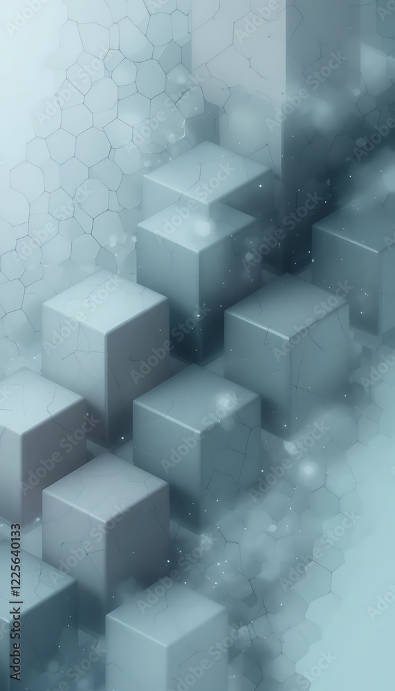 Obraz premium Cracked Cubes Ascending Abstract Background Design