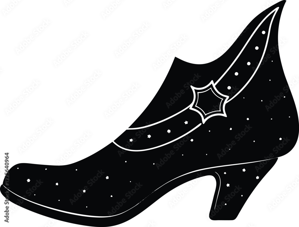 Witch shoe silhouette vector illustration Witch shoe silhouette vector illustration