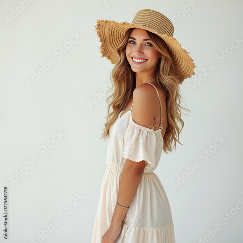 woman wearing summer design cloth