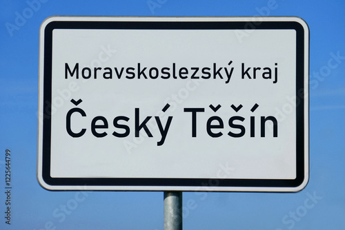 Ortsschild Moravskoslezský kraj Český Těšín photo