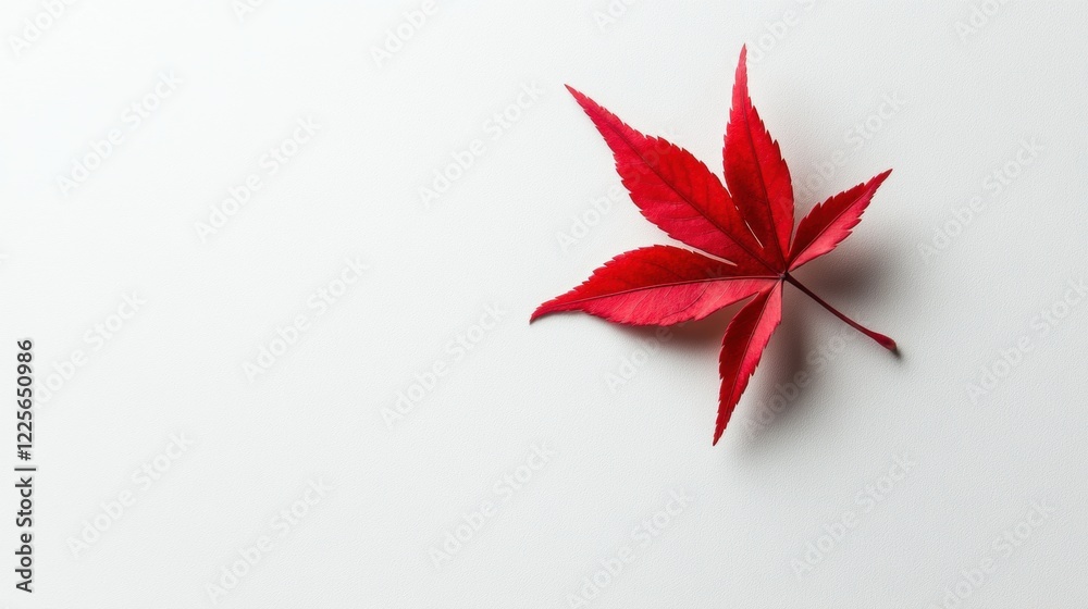Vibrant Red Maple Leaf Isolated on Clean White Background Vibrant Red Maple Leaf Isolated on Clean White Background