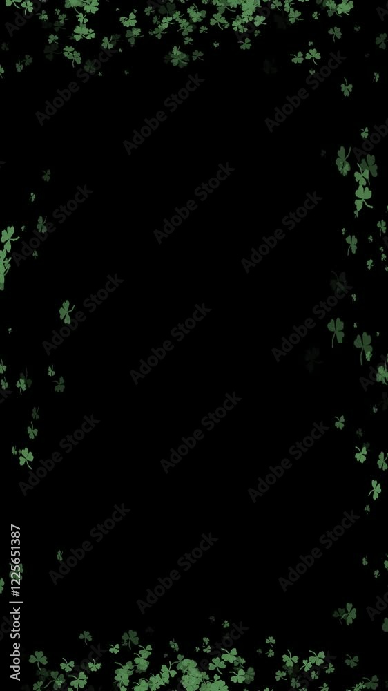 Saint Partick Day Clovers Particles Falling Down Saint Partick Day Clovers Particles Falling Down