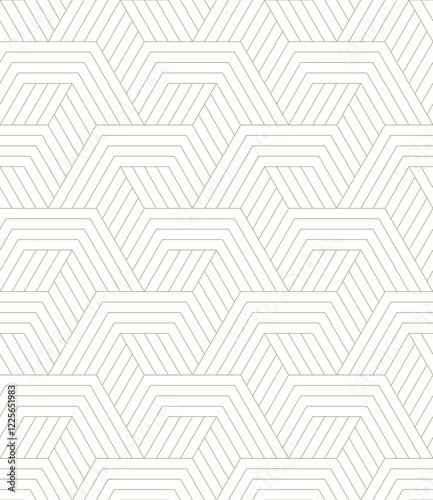 Seamless geometric pattern. Modern background with hexagons of thin threads.