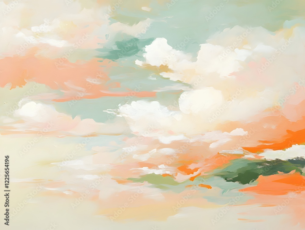 Abstract Pastel Sky Painting Cloudscape Artwork Abstract Pastel Sky Painting Cloudscape Artwork