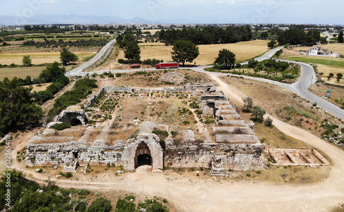 Evdirhan Caravanserai, located in Antalya, Turkey, was built during the Seljuk period and in the 13th century. photo