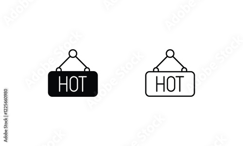 Hot icons set vector stock illustration