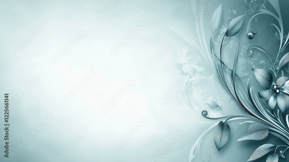 Elegant Teal Floral Design Background Image Elegant Teal Floral Design Background Image