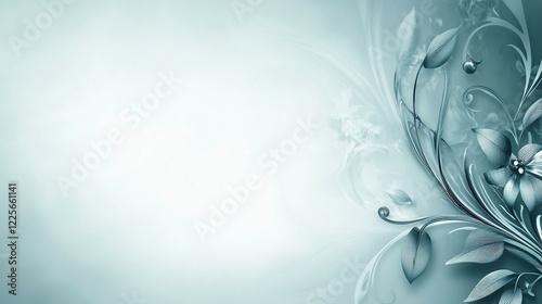 Elegant Teal Floral Design Background Image