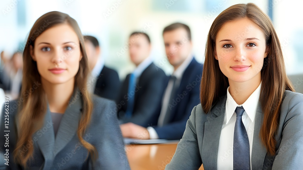 Confident Businesswomen Team Meeting Corporate Success Confident Businesswomen Team Meeting Corporate Success
