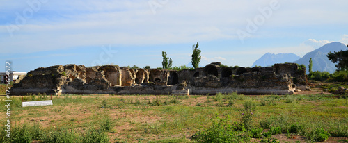 Evdirhan Caravanserai, located in Antalya, Turkey, was built during the Seljuk period and in the 13th century. photo