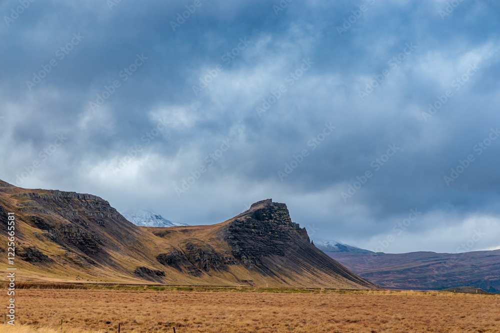 Landscape around the Hvita River on the west coast of Iceland