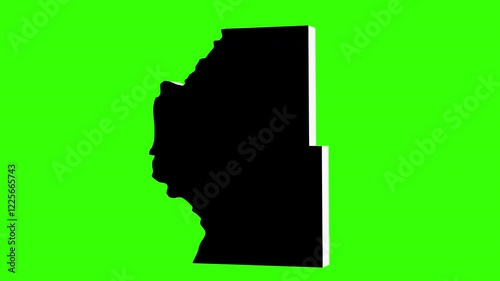 green screen 3d icon map of Park County in colorado photo