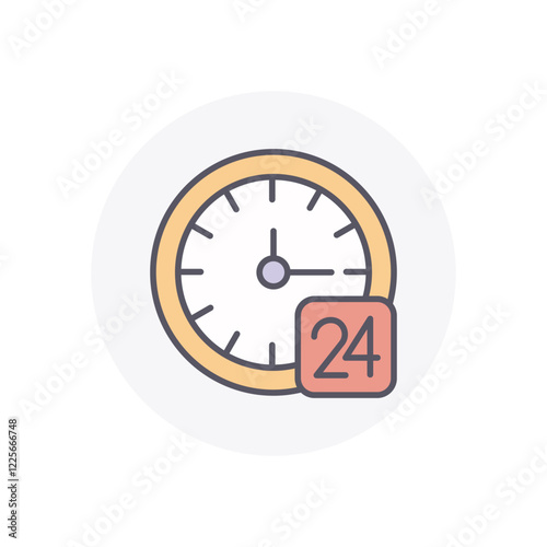 24 Hours vector icon stock illustration