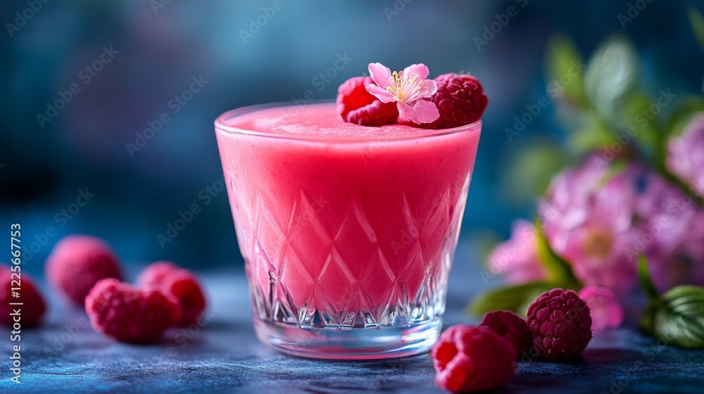 Pink Raspberry Smoothie - A Vibrant Summer Drink Pink Raspberry Smoothie - A Vibrant Summer Drink